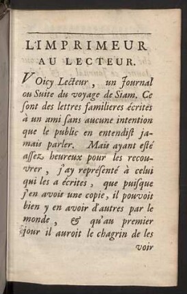 L'imprimeur au lecteur.