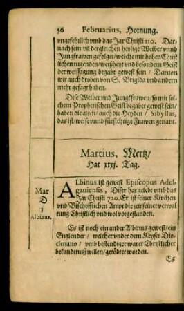 Martius, Mertz/ Hat xxxi. Tag.
