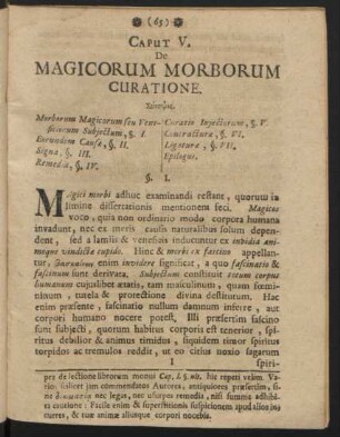 Caput V. De Magicorum Morborum Curatione