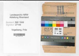 Entnazifizierung Fritz Vogelsang , geb. 14.12.1896 (Heizer)