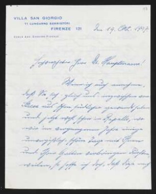 Brief von Adolf Arnhold an Gerhart Hauptmann