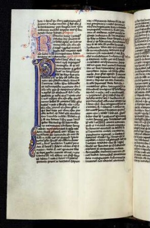 Historisierte Initiale (Epistula ad Romanos): P(aulus servus Christus)