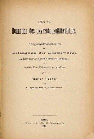 Ueber die Reduction des Oxyazobenzoläthyläthers