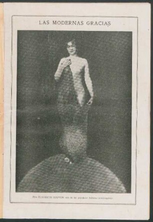 Las modernas gracias : [Fotografía de] Miss Elizabeth Simpson, una de las populares bellezas newyorquinas.