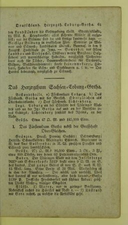 Das Herzogthum Sachsen - Coburg - Gotha