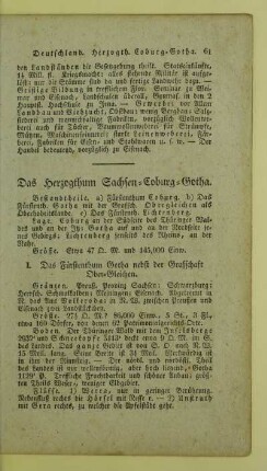Das Herzogthum Sachsen - Coburg - Gotha