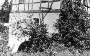 Bernsdorf-Großgrabe. Forstmühle mit Wasserrad, um 1963/65 (Bildersammlung Hubertus Boden, Klipphausen)