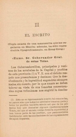 III. El escrito