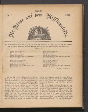 N° 1. Januar. 1890