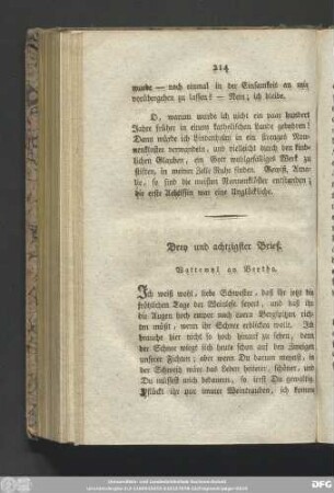 Drey und achtzigster Brief. Wattewyl an Bertha.