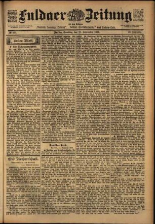 Erste Ausgabe vom Samstag, den 13. September 1902.