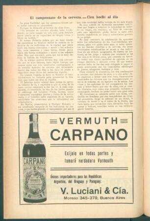 El campeonato de la cerveza.- Cien bocks al día