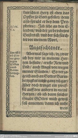 [26.] Zweiffel vo[n] Gottes gnedigen Willen unnd Barmhertzigkeit