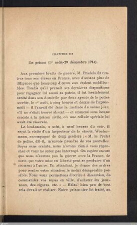 Chapitre III - En prison (1er août - 29 décembre 1914)