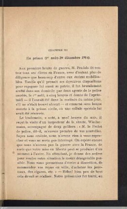 Chapitre III - En prison (1er août - 29 décembre 1914)