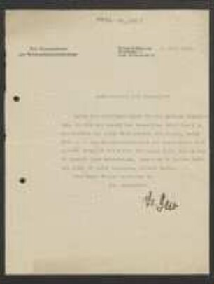 Brief von Hermann Geib an Unbekannt