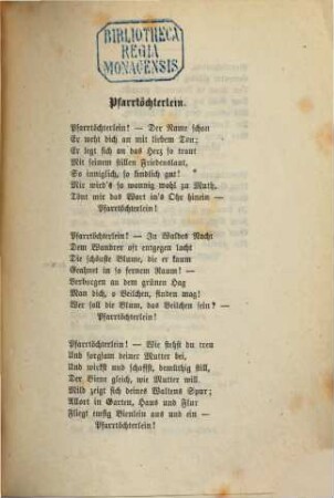 Altes und Neues aus Pfarrhaus und Pfarrleben, 1. 1870