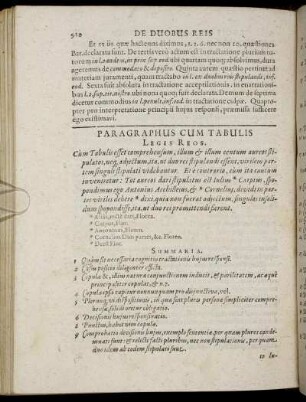 Paragraphus Cum Tabulis Legis Reos.