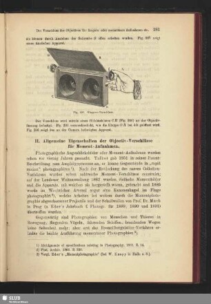 II. Allgemeine Eigenschaften der Objectiv-Verschlüsse für Moment-Aufnahmen