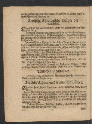 Teutsche Theologische Bücher der Calvinisten.