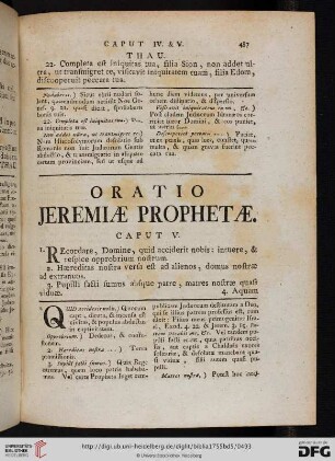 Oratio Jeremiae Prophetae [Caput V]