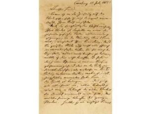 Originalbrief Adolf Schroedters an einen unbekannten Adressaten, geschrieben in Cronberg
