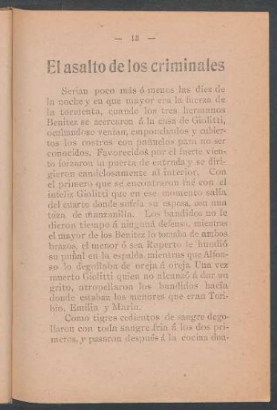 El asalto de los criminales