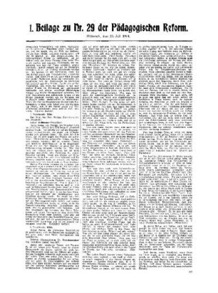 Die [nationale Einheitsschule] : [Fortsetzung aus dem Hauptblatt] ; 1. Beilage zu Nr. 29 der Pädagogischen Reform