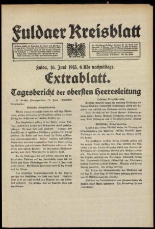 Ausgabe vom Mittwoch, den 16. Juni 1915.