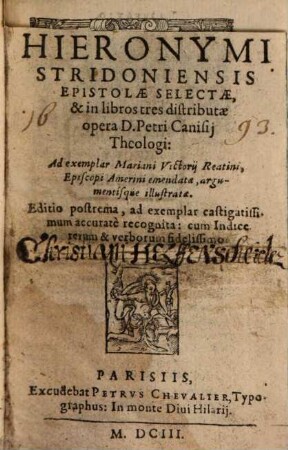 Epistolae selectae : in libros III distributae