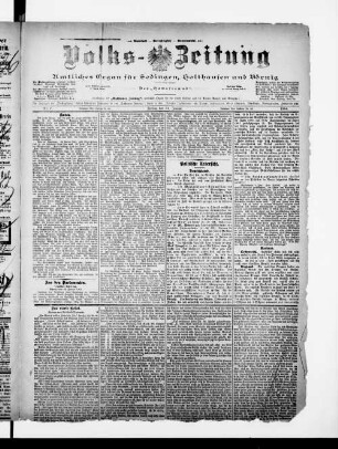 Volks-Zeitung : Organ für Sodingen, Holthausen und Börnig