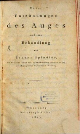 Über Entzündungen des Auges