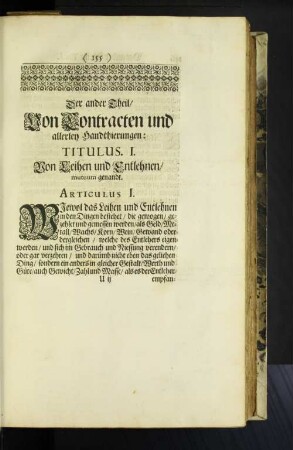 Der ander Theil/ Von Contracten und allerley Handthierungen