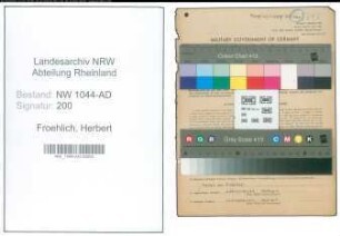 Entnazifizierung Herbert Froehlich , geb. 29.12.1920 (Angestellter)