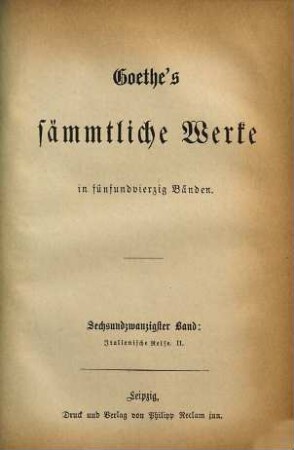 Goethe's sämmtliche Werke : in fünfundvierzig Bänden, 26