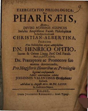 Exercitatio philol. de Pharisaeis