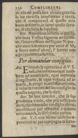 Per domandar consiglio.