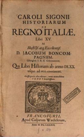 Historiarum de regno Italiae quinque reliqui libri