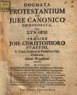 Dogmata protestantium ex jure canonico comprobata