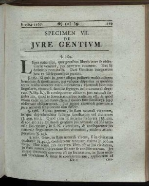 Specimen VII. De iure gentium.