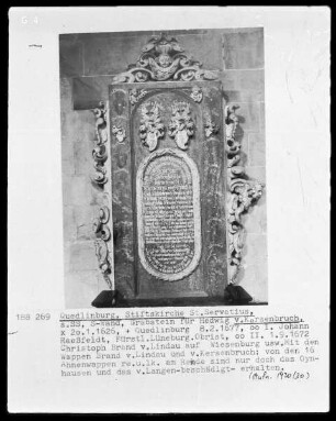 Grabstein für Hedwig von Kersenbruch, gestorben 1626