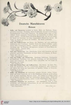Deutsche Manufakturen (Nr. 1-324)
