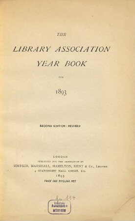 The Library Association handbook : with lists of council, officers, fellows and members, also the standing committees. 1893