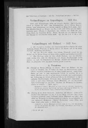 Verhandlungen zu Kopenhagen. - 1421 Okt.