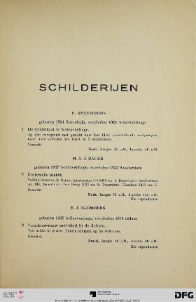 Schilderijen (Nr. 1-71)