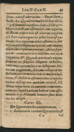 Caput III. De Quantitate Enunciationum.