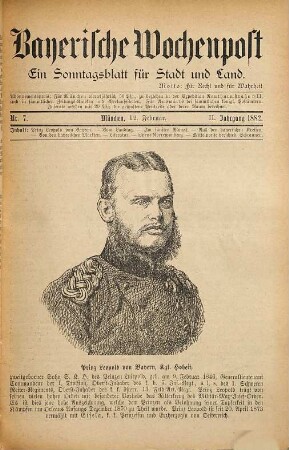 Bayerische Wochenpost : ein Sonntagsblatt für Stadt und Land. 1882 = Jg. 2, Nr. 1 - 21