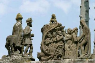 Frankreich. Bretagne. Finistere. Pleyben. Enclos Paroissial. Calvaire. Detail