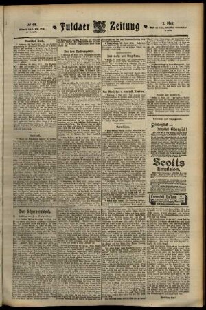 Zweite Ausgabe vom Mittwoch, den 01. Mai 1912.