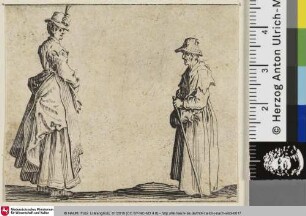 [Zwei Frauen, im Profil gesehen; 2e planche, mesurée sur le trait carré (78 sur 51)]